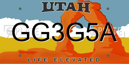 GG3G5A Utah License Plate