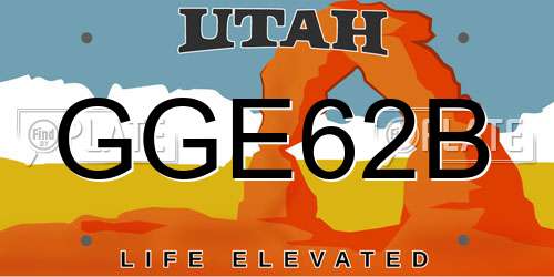 GGE62B Utah License Plate