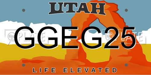 GGEG25 Utah License Plate