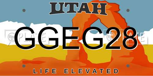 GGEG28 Utah License Plate