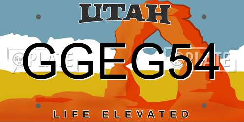 GGEG54 Utah License Plate