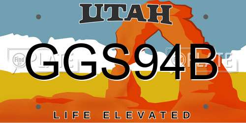 GGS94B Utah License Plate