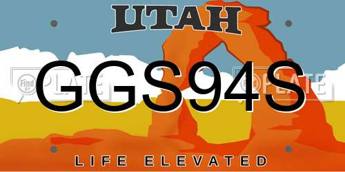 GGS94S Utah License Plate