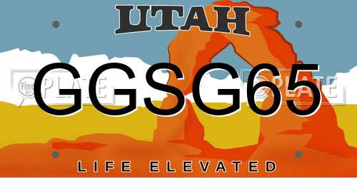 GGSG65 Utah License Plate