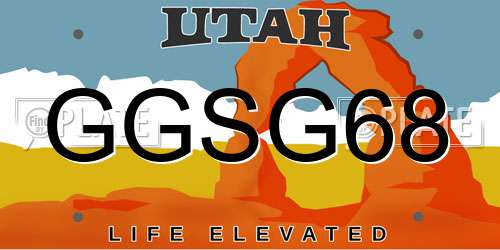 GGSG68 Utah License Plate