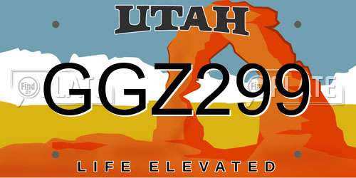 GGZ299 Utah License Plate