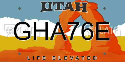 GHA76E Utah License Plate