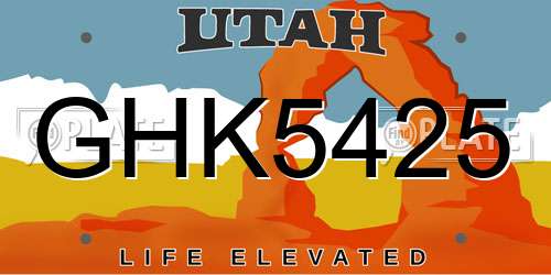 GHK5425 Utah License Plate