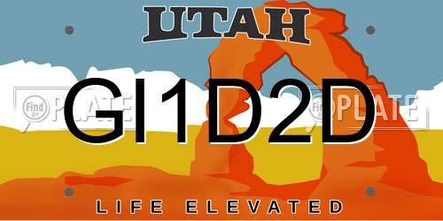GI1D2D Utah License Plate