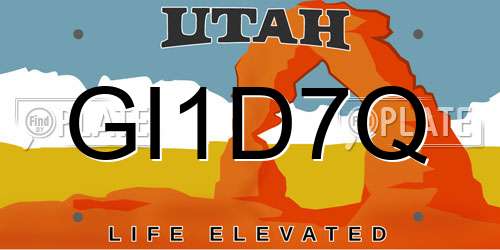 GI1D7Q Utah License Plate