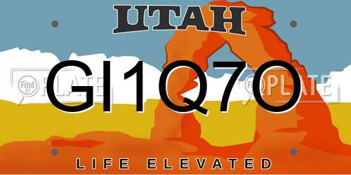GI1Q7O Utah License Plate