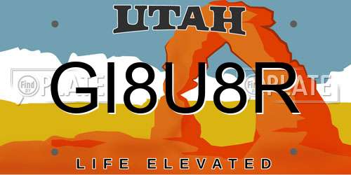 GI8U8R Utah License Plate