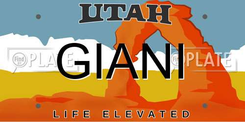 GIANI Utah License Plate