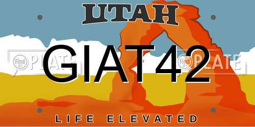 GIAT42 Utah License Plate