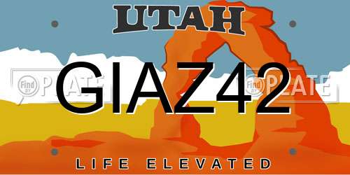 GIAZ42 Utah License Plate