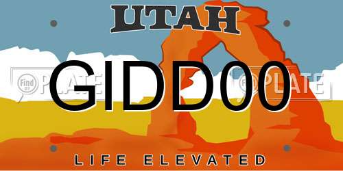 GIDD00 Utah License Plate