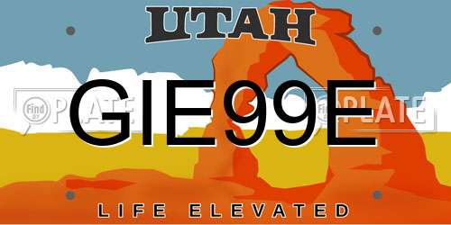 GIE99E Utah License Plate