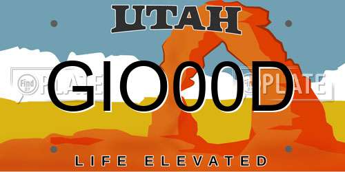 GIO00D Utah License Plate