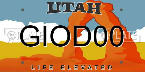 GIOD00 Utah License Plate