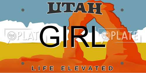 GIRL Utah License Plate