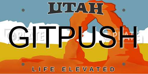 GITPUSH Utah License Plate