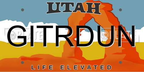 GITRDUN Utah License Plate