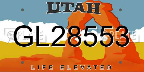 GL28553 Utah License Plate
