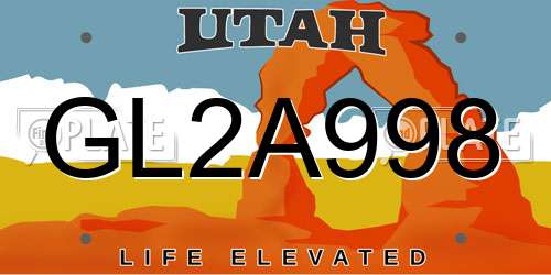 GL2A998 Utah License Plate