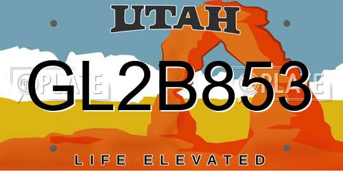 GL2B853 Utah License Plate