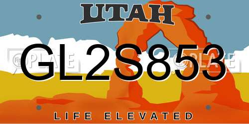 GL2S853 Utah License Plate