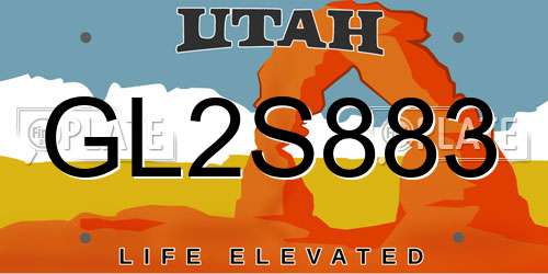 GL2S883 Utah License Plate