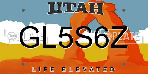 GL5S6Z Utah License Plate