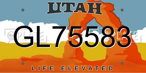 GL75583 Utah License Plate