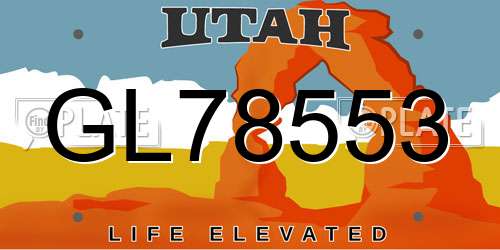 GL78553 Utah License Plate