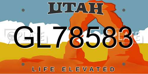 GL78583 Utah License Plate