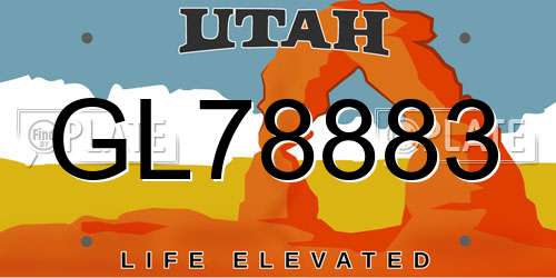 GL78883 Utah License Plate