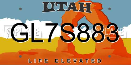 GL7S883 Utah License Plate