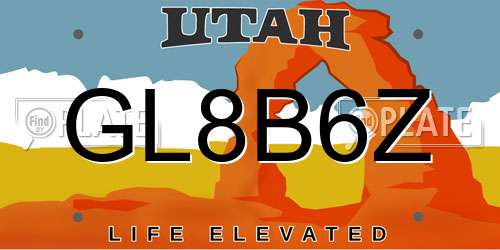 GL8B6Z Utah License Plate