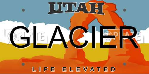 GLACIER Utah License Plate