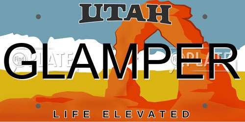 GLAMPER Utah License Plate