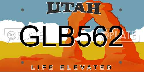 GLB562 Utah License Plate