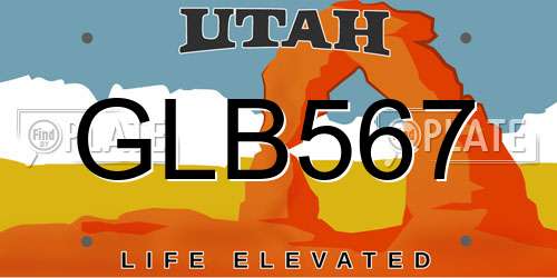 GLB567 Utah License Plate