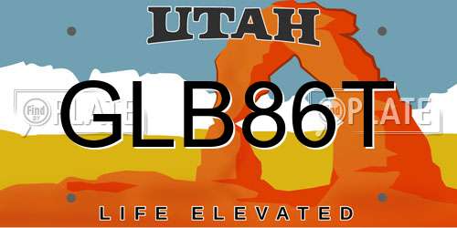 GLB86T Utah License Plate