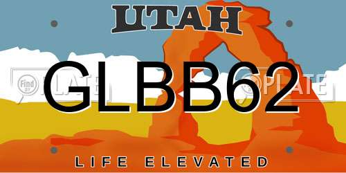 GLBB62 Utah License Plate