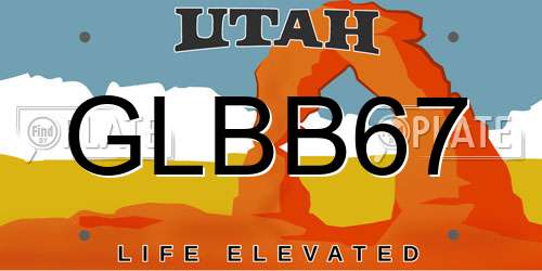 GLBB67 Utah License Plate