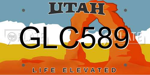 GLC589 Utah License Plate
