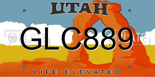 GLC889 Utah License Plate