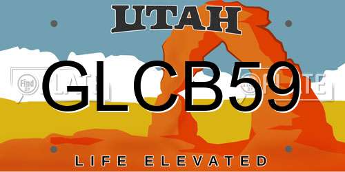 GLCB59 Utah License Plate