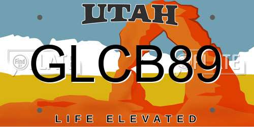 GLCB89 Utah License Plate