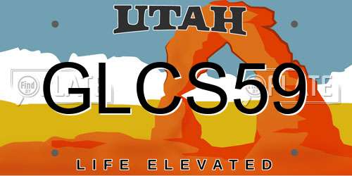 GLCS59 Utah License Plate